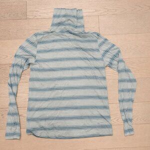 J. Crew Green Striped Tissue Turtleneck Shirt